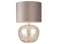 LivingStyles Selena Dimpled Glass Base Table Lamp, Amber offer