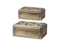 LivingStyles Gilt 2 Piece Wooden Storage Caddy Set offer