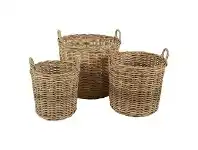 LivingStyles Nambo 3 Piece Round Rattan Basket Set offer