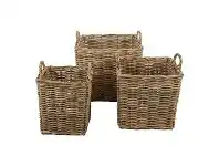LivingStyles Nambo 3 Piece Square Rattan Basket Set offer