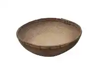 LivingStyles Toril Antique Oriental Bamboo Rattan Tray, Round offer