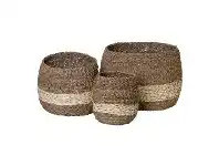 LivingStyles Kenya 3 Piece Seagrass Basket Set offer