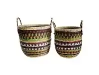LivingStyles Indra 2 Piece Seagrass Basket Set offer