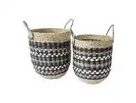 LivingStyles Lotan 2 Piece Seagrass Basket Set, Tall offer