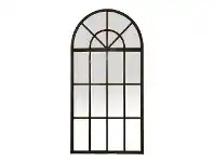 LivingStyles Denton Iron Arch Window Floor Mirror, 200cm, Gunmetal offer