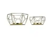 LivingStyles Luxe 2 Piece Nested Metal Wire Tealight Holder Set offer
