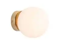 LivingStyles Lana Opal Glass Ball Wall Light, Opal / Brushed Brass offer
