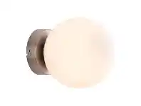 LivingStyles Lana Opal Glass Ball Wall Light, Opal / Satin Nickel offer