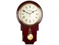 LivingStyles Cobb & Co. Pendulum Chime Wall Clock, Roman Numerals, Medium, Gloss Mahogany / Brass offer
