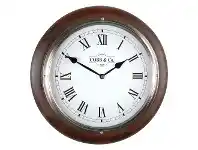 LivingStyles Cobb & Co. Railway Wall Clock, Roman Numerals, Medium, Satin Walnut / Chrome offer