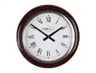 LivingStyles Cobb & Co. Railway Wall Clock, Roman Numerals, Large, Gloss Walnut / Chrome offer