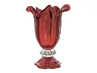 LivingStyles Emperor Glass Vase, Red offer