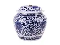 LivingStyles Jarshin Porcelain Ginger Jar with Rimed Lid offer