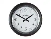 LivingStyles Cobb & Co. Railway Wall Clock, Arabic Numerals, Large, Satin Mahogany / Chrome offer