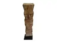 LivingStyles Ja Carved Wooden Figure Sculpture on Stand offer