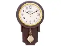 LivingStyles Cobb & Co. Pendulum Chime Wall Clock, Arabic Numerals, Medium, Satin Mahogany / Brass offer