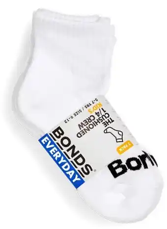 BIG W Bonds Everyday Kids 7-Pack Socks - White offer