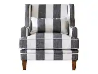LivingStyles Kimberley Striped Fabric Armchair, Charcoal / Cream offer