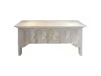 LivingStyles Surti Wooden Oriental Console Table, 150cm, White offer