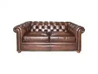 LivingStyles Wickford Leather Chestfiled Sofa, 2 Seater, Fontana Brown offer
