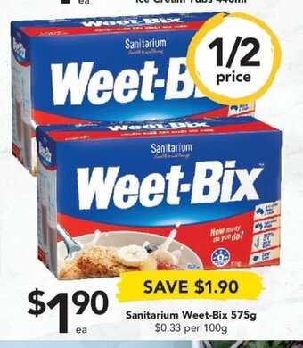 Drakes Sanitarium Weet-Bix 575g offer