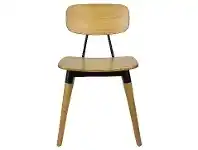 LivingStyles Durafurn Felix Commercial Grade Wooden Dining Chair, Wooden Seat, Oak / Black offer
