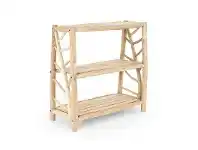 LivingStyles Thiago Teak Timber Indoor / Outdoor Display Shelf, Small offer