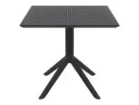 LivingStyles Siesta Sky Commercial Grade Indoor / Outdoor Square Dining Table, 80cm, Black offer
