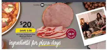 Drakes Sun Valley Champagne Ham Sliced and Shaved per kg offer