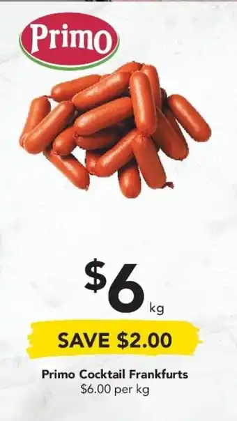Drakes Primo Cocktail Frankfurts per kg offer
