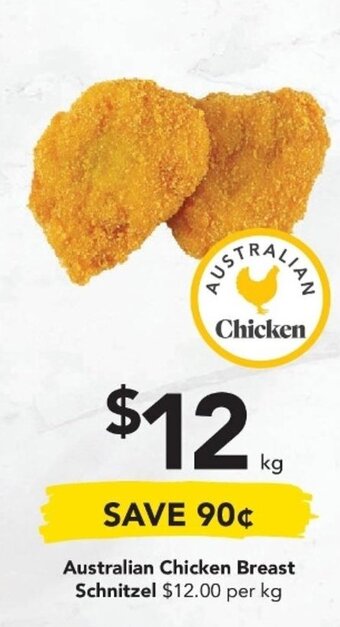 Drakes Australian Chicken Breast Schnitzel per kg offer