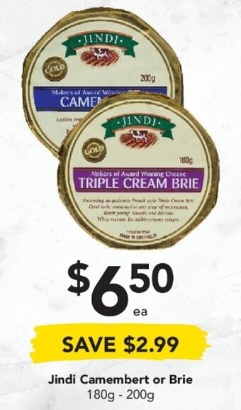 Drakes Jindi Camembert or Brie 180g-200g offer