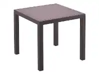 LivingStyles Siesta Orlando Resin Wicker Square Outdoor Dining Table, 80cm, Chocolate offer