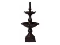 LivingStyles Lisbon Cast Iron Self Contained Garden Fountain, 2 Tier, Black / Red offer