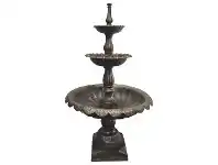 LivingStyles Lisbon Cast Iron Self Contained Garden Fountain, 3 Tier, Black / Gold offer