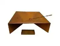 LivingStyles Fuji Cast Iron Square Fire Pit with Ash Tray offer