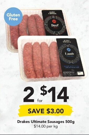 Drakes Drakes Ultimate Sausages 500g offer