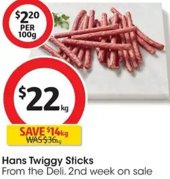 Coles Hans Twiggy Sticks offer