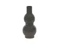 LivingStyles Dinah Stoneware Vase, Small, Steel Grey offer