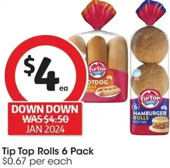 Coles Tip Top Rolls 6 Pack offer