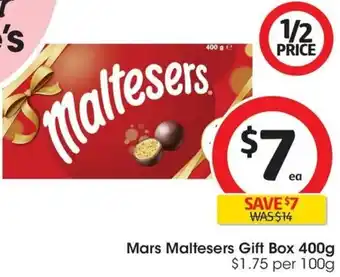Coles Mars Maltesers Gift Box 400g offer