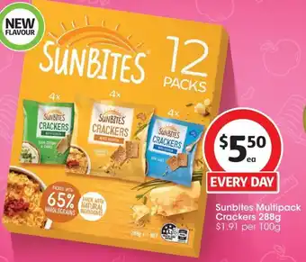 Coles Sunbites Multipack Crackers 288g offer