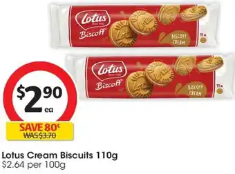 Coles Lotus Cream Biscuits 110g offer