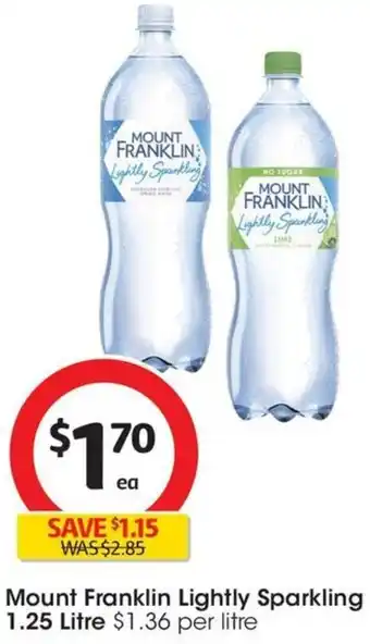 Coles Mount Franklin Lightly Sparkling 1.25 Litre offer