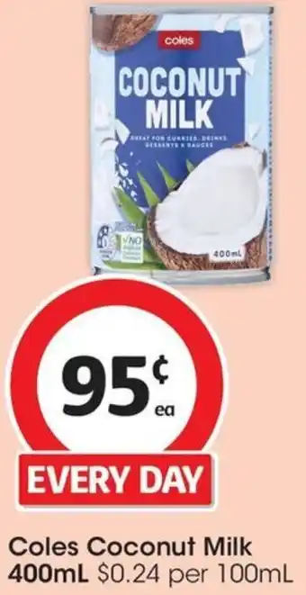 Coles Coles Coconut Milk 400mL offer