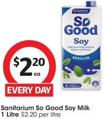 Coles Sanitarium So Good Soy Milk 1 Litre offer