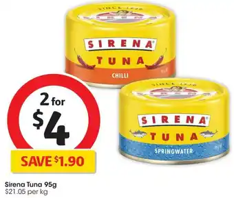 Coles Sirena Tuna 95g offer
