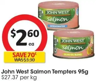 Coles John West Salmon Tempters 95g offer