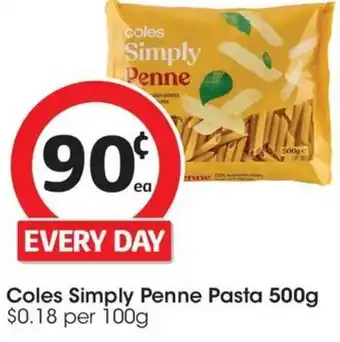 Coles Coles Simply Penne Pasta 500g offer