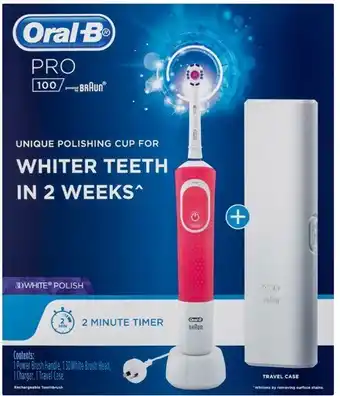 BIG W Oral-B Pro 100 Power Toothbrush - Pink offer